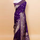 Purple Baarat weaving Silk Saree