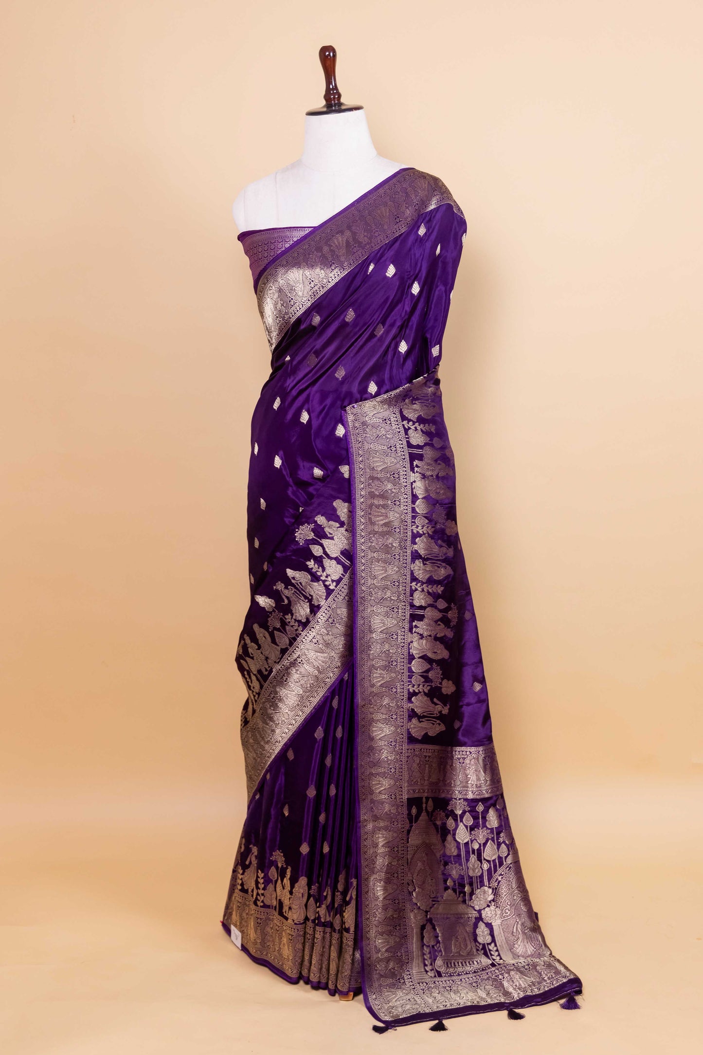 Purple Baarat weaving Silk Saree