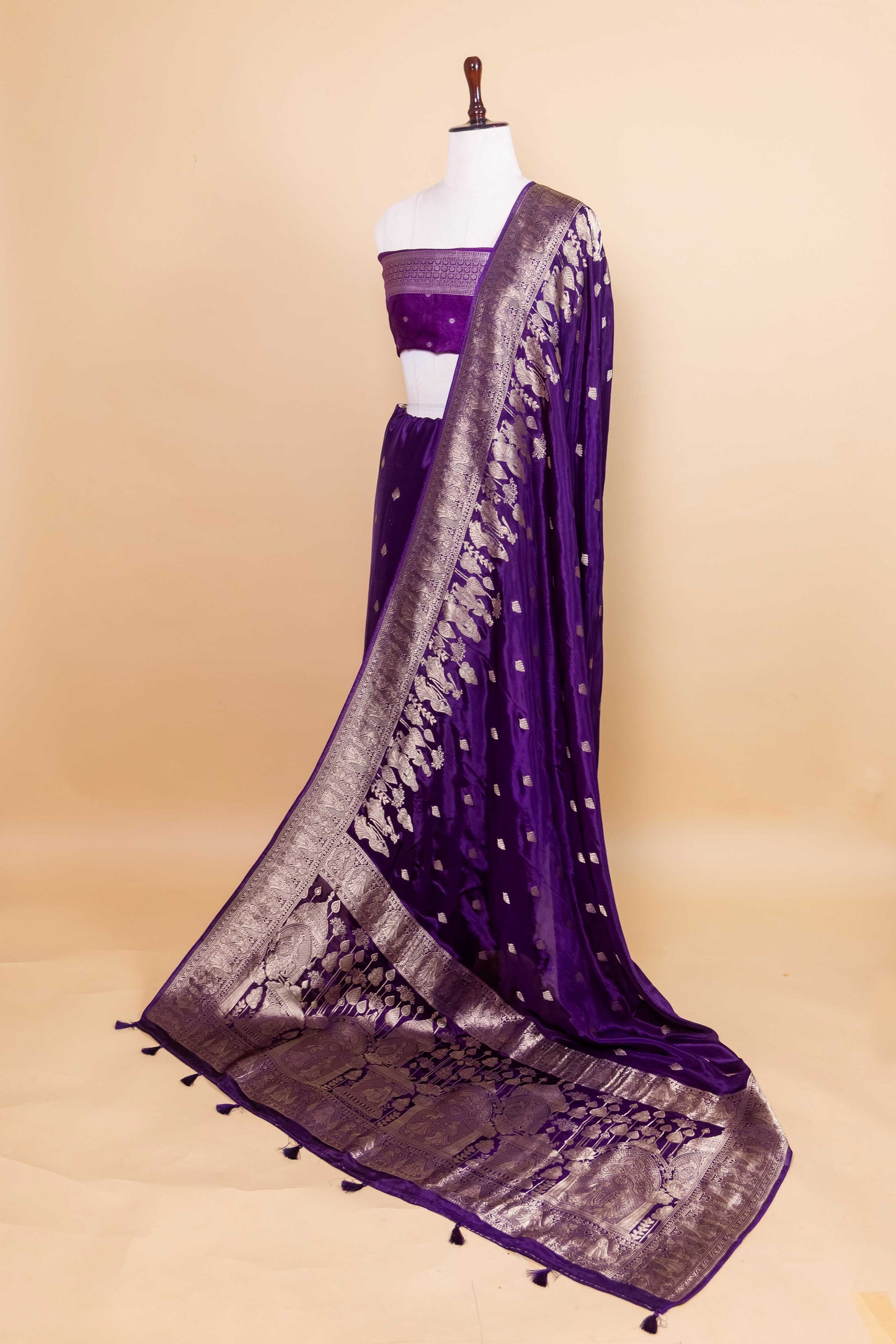 Purple Baarat weaving Silk Saree