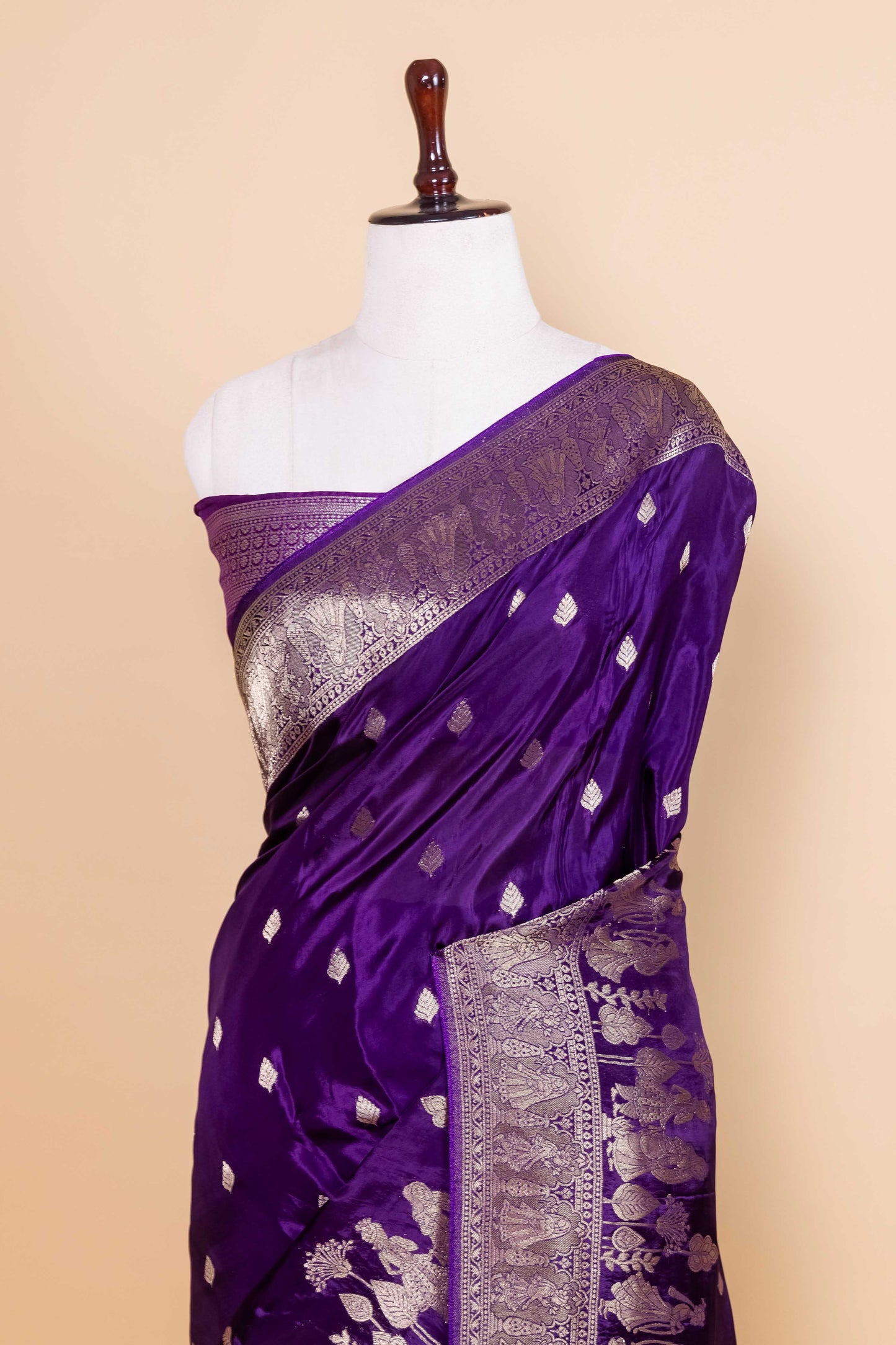 Purple Baarat weaving Silk Saree