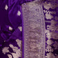 Purple Baarat weaving Silk Saree