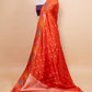 Orange Bird Weaving Silk Saree
