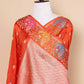 Orange Bird Weaving Silk Saree
