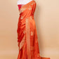 Orange Bird Weaving Satin Silk Saree