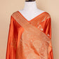 Orange Bird Weaving Satin Silk Saree
