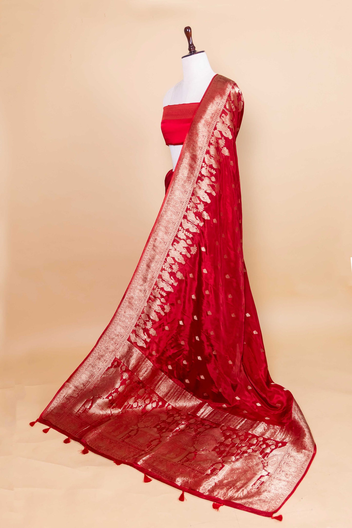 Red Baarat weaving Silk Saree