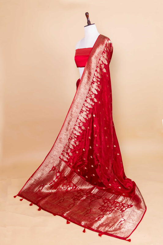 Red Baarat weaving Silk Saree