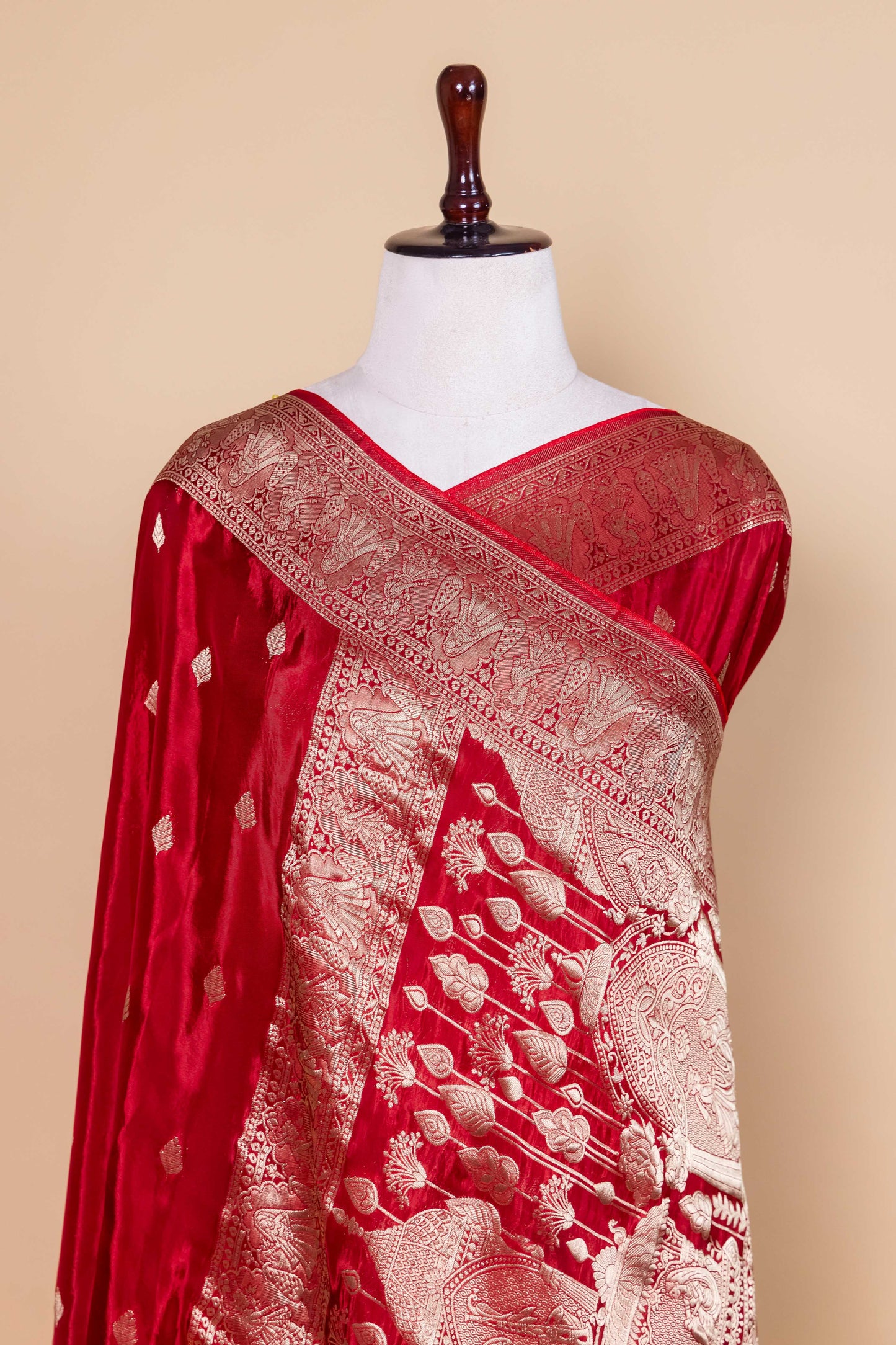 Red Baarat weaving Silk Saree
