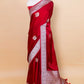 Maroon Sona Rupa Satin Silk Saree