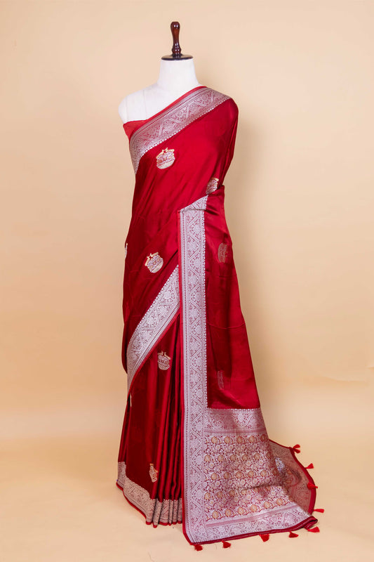 Maroon Sona Rupa Satin Silk Saree