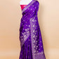 Violet Blue Pichwai Weaving Silk Saree