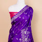 Violet Blue Pichwai Weaving Silk Saree