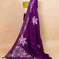 Violet Floral Weaving Silk Saree