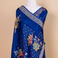 Midnight Blue Floral Weaving Silk Saree