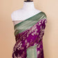 Purple & Green Shiffon Silk Saree