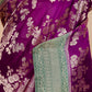 Purple & Green Shiffon Silk Saree