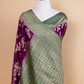 Purple & Green Shiffon Silk Saree