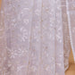 White Floral Embroidery Organza Saree