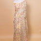 Yellow Floral Embroidered Chanderi Tissue Saree