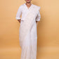 White Chikankari Embroidery Organza Saree