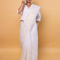 White Chikankari Embroidery Organza Saree