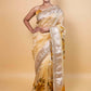 Light Yellow Embellished Organza Silk Saree