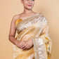 Light Yellow Embellished Organza Silk Saree
