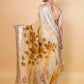 Light Yellow Embellished Organza Silk Saree