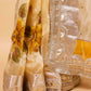 Light Yellow Embellished Organza Silk Saree