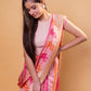 Pink & Orange Rangkat Khaddi Georgette Silk Saree