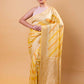 Yellow & Peach Rangkat Khaddi Georgette Silk Saree