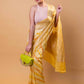 Yellow & Peach Rangkat Khaddi Georgette Silk Saree