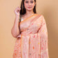 Peach Rangkat Khaddi Georgette Silk Saree