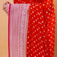Orange & Rani Polka Dot Khaddi Georgette Silk Saree