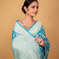 Blue Handwoven Khaddi Banarasi Georgette Silk Saree