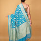 Blue Handwoven Khaddi Banarasi Georgette Silk Saree