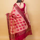 Pink & Beige Embroidered Chanderi Silk Saree