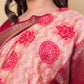 Pink & Beige Embroidered Chanderi Silk Saree