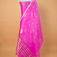 Onion Pink Organza Handwoven Suit