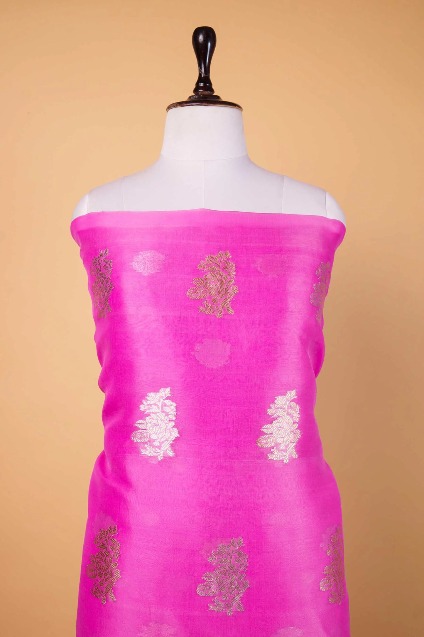 Onion Pink Organza Handwoven Suit