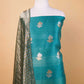Teal Green Organza Handwoven Suit