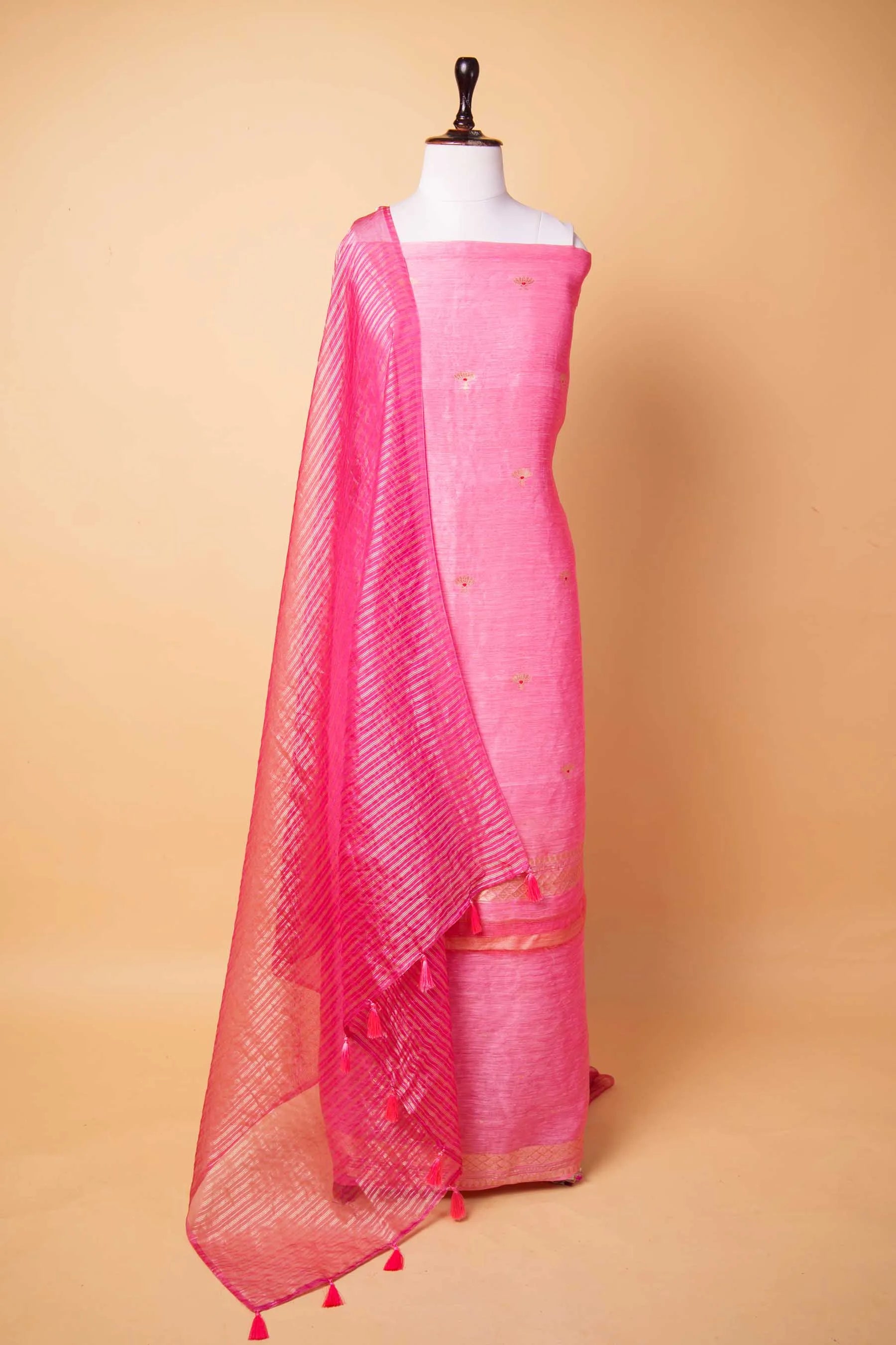 Peachy Pink Linen Suit Set