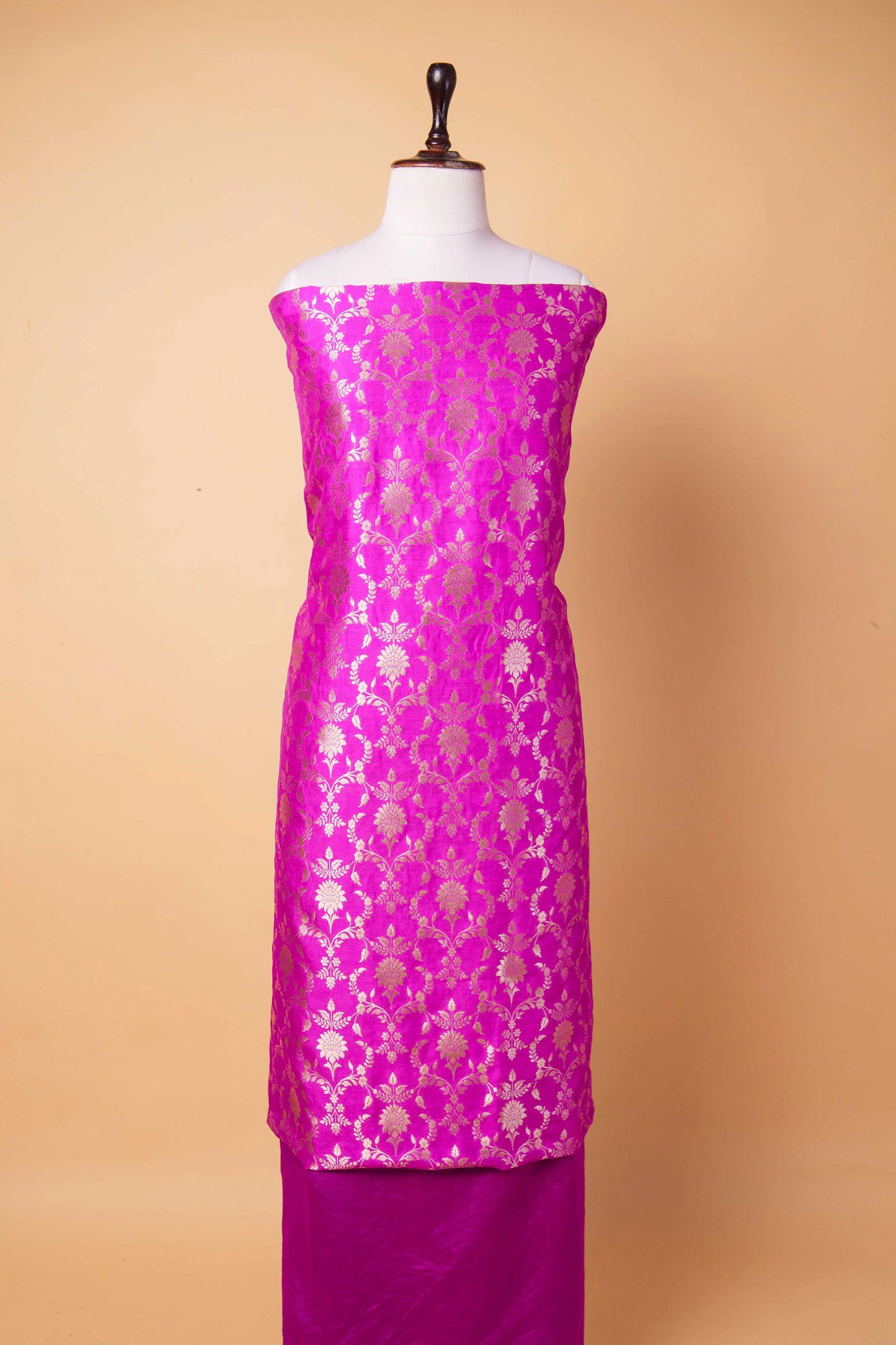 Magenta Handwoven Chiniya Silk Suit Set