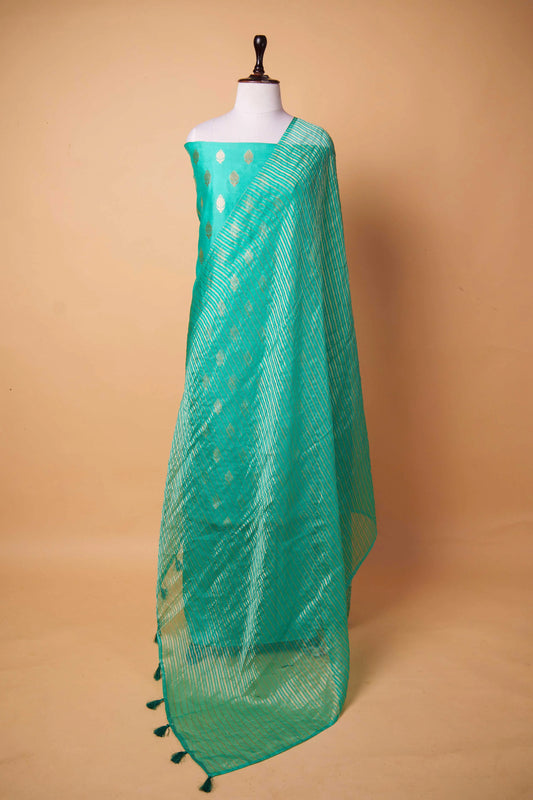 Sea Green Handwoven Chiniya Silk Suit Set