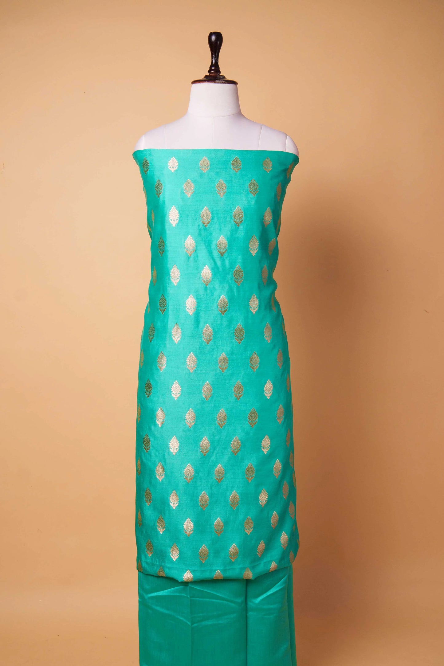 Sea Green Handwoven Chiniya Silk Suit Set