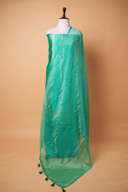 Sea Green Handwoven Chiniya Silk Suit Set