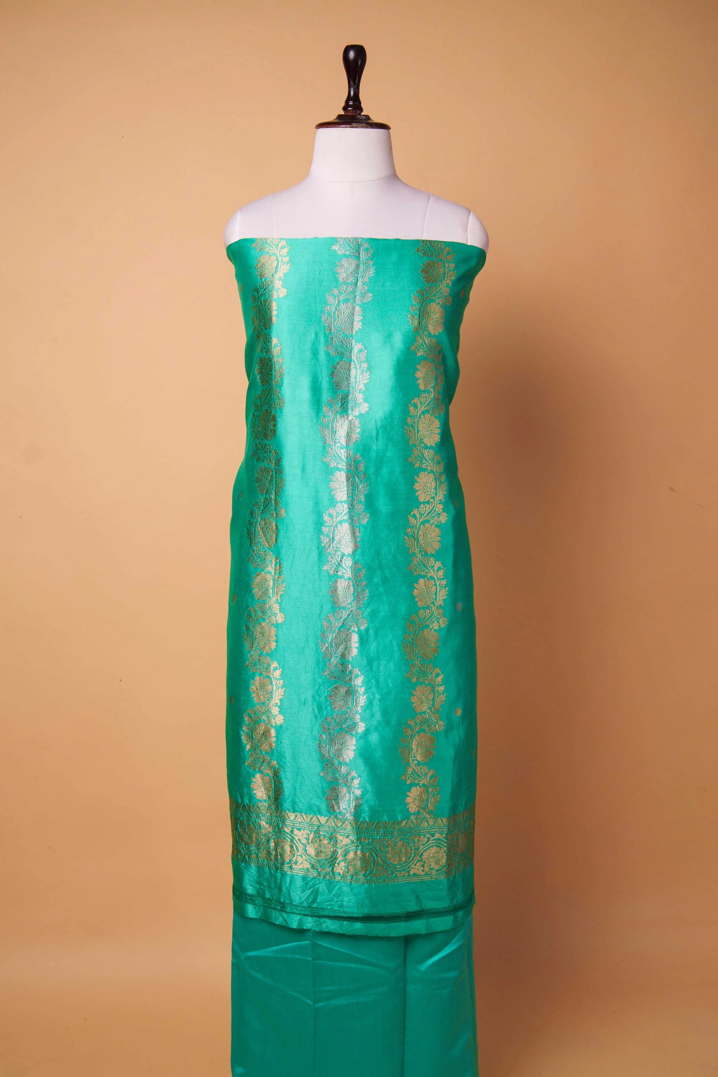 Sea Green Handwoven Chiniya Silk Suit Set