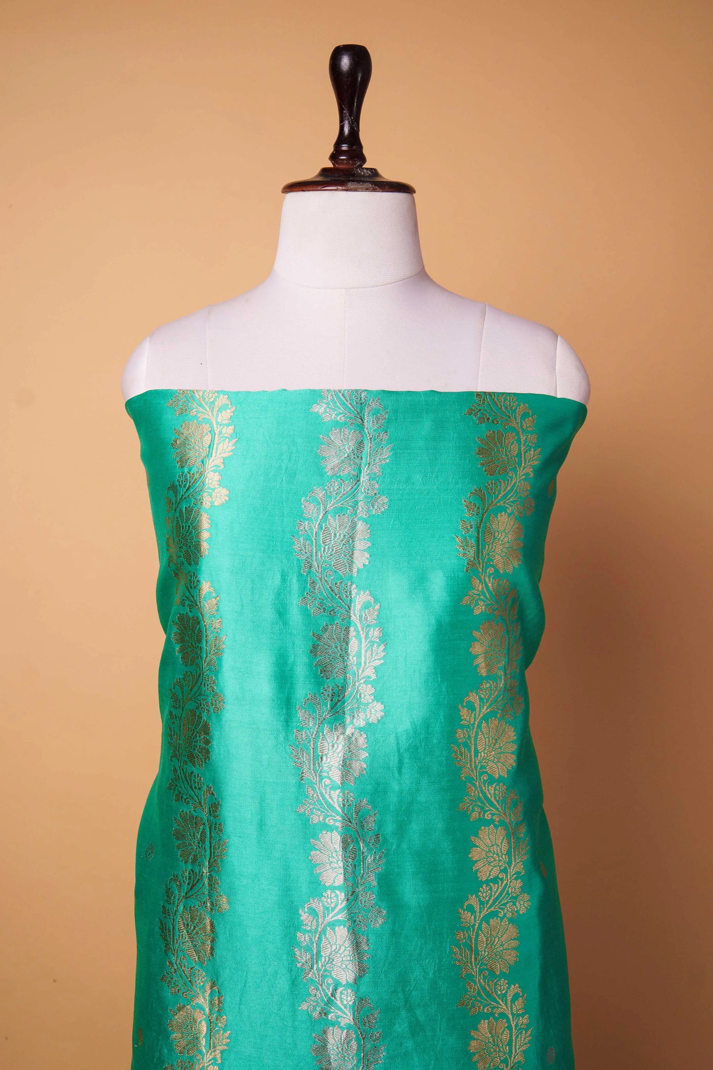 Sea Green Handwoven Chiniya Silk Suit Set