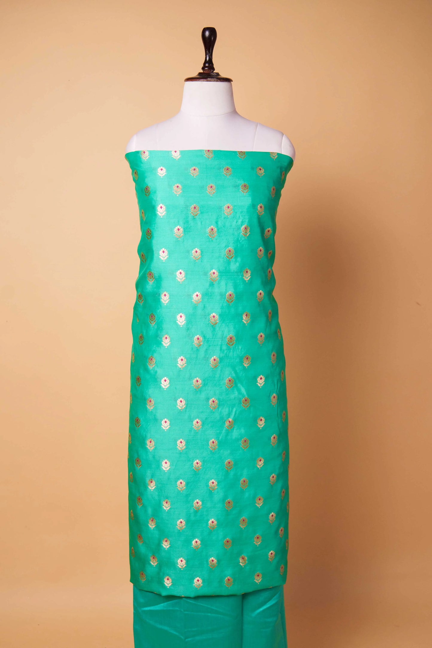 Sea Green Handwoven Chiniya Silk Suit Set
