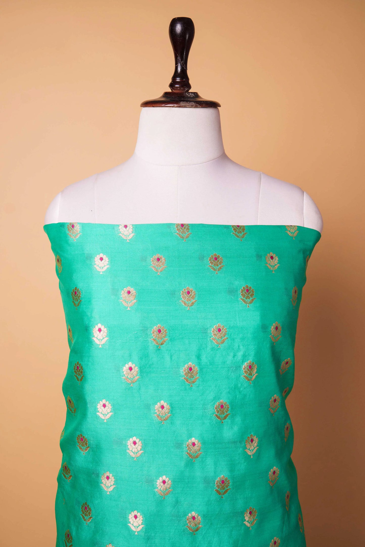 Sea Green Handwoven Chiniya Silk Suit Set